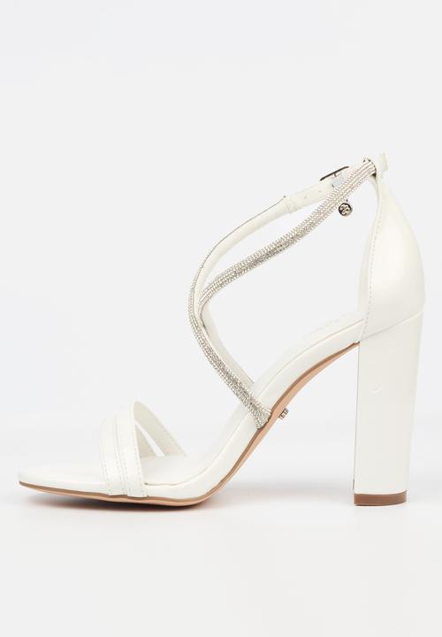 Miss Black - Border 5 block heel - white