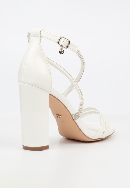 Miss Black - Border 5 block heel - white