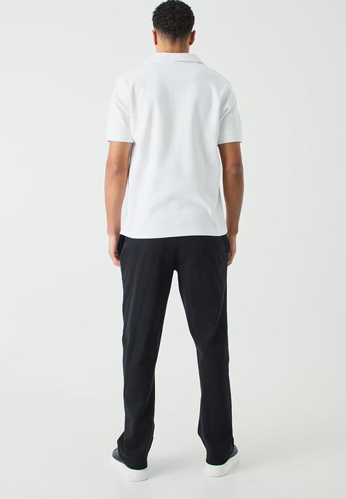 boohooMAN - Relaxed interlock pintuck jogger - black