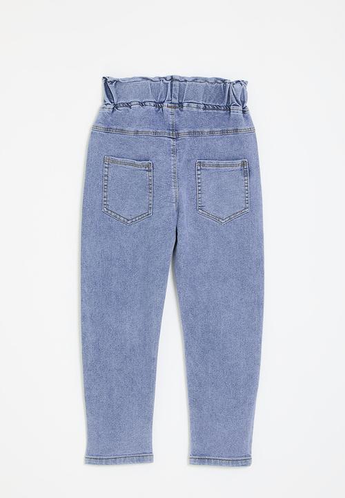 Pop Candy - Paperbag waist jeans - light blue