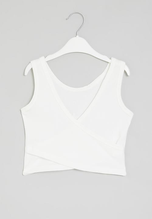 Pop Candy - Printed cropped tank - white