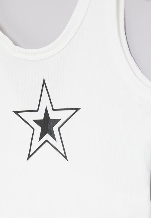 Pop Candy - Printed cropped tank - white