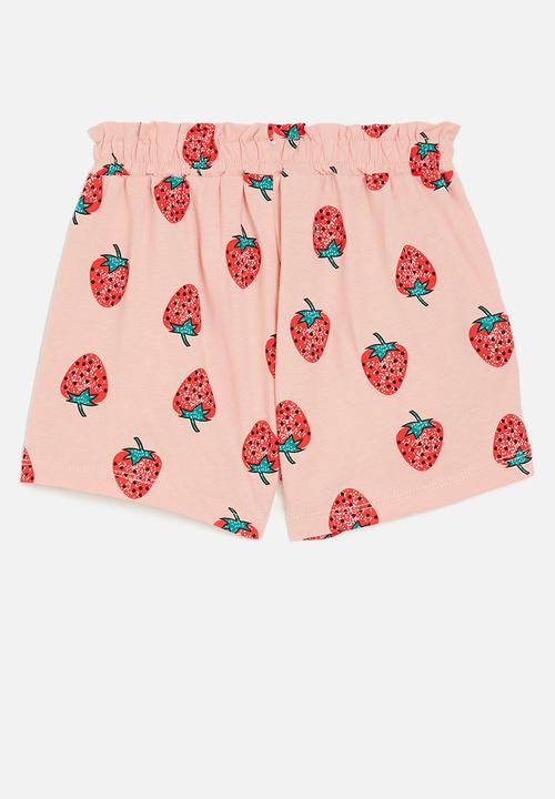 Pop Candy - strawberry print shorts - pink