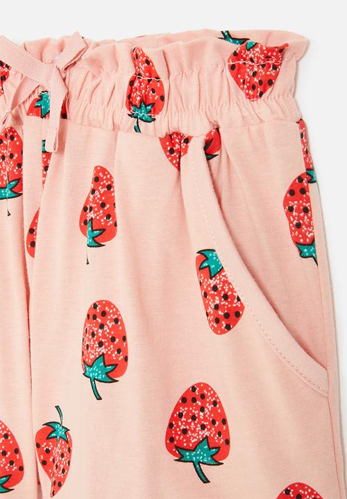 Pop Candy - strawberry print shorts - pink