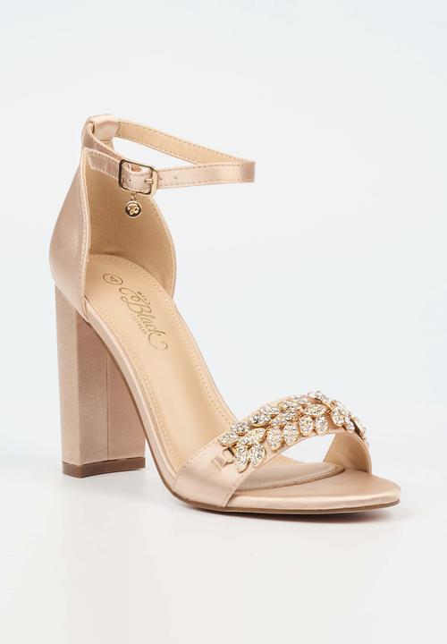Miss Black - Border 7 block heel - champagne