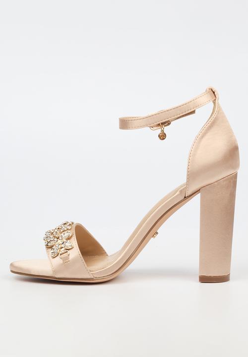 Miss Black - Border 7 block heel - champagne