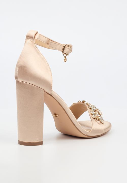 Miss Black - Border 7 block heel - champagne