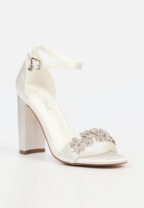 Miss Black - Border 7 block heel - white