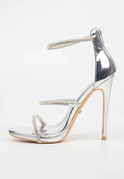 Miss Black - Bou 6 strappy stiletto - silver