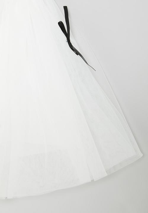 Pop Candy - Ribbon décor tutu skirt - white & black