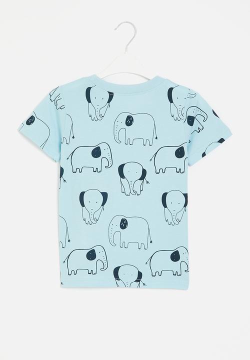 Pop Candy - Printed tee - light & dark blue