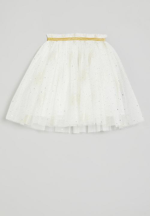 Pop Candy - Tutu skirt - white & gold