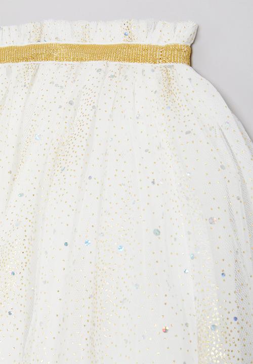 Pop Candy - Tutu skirt - white & gold
