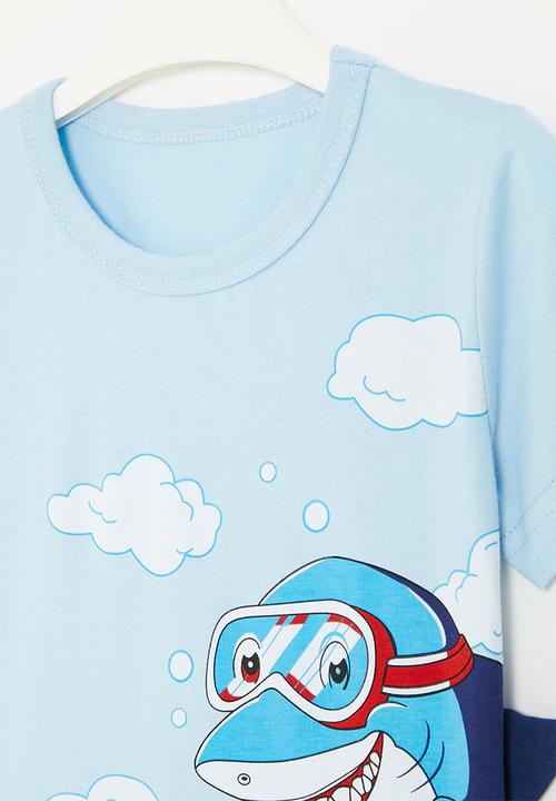 Pop Candy - Shark print tee - blue