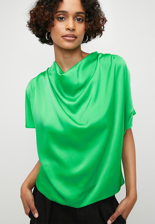 edit - Cowl neck grown on sleeve shell - mint green