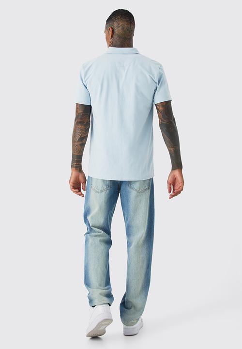 boohooMAN - Short sleeve regular jersey shirt - pale blue