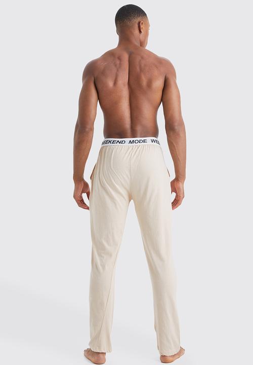 boohooMAN - Jacquard waistband lounge pants - stone