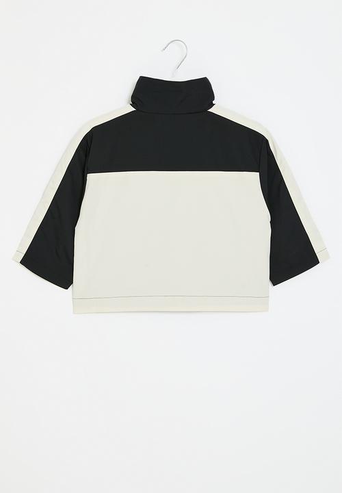 Pop Candy - 3/4 Sleeve colour block jacket - navy & white