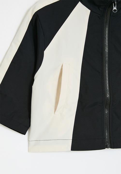 Pop Candy - 3/4 Sleeve colour block jacket - navy & white