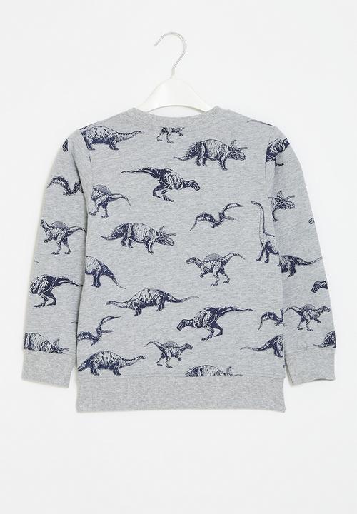 Pop Candy - Printed sweat top - grey & blue