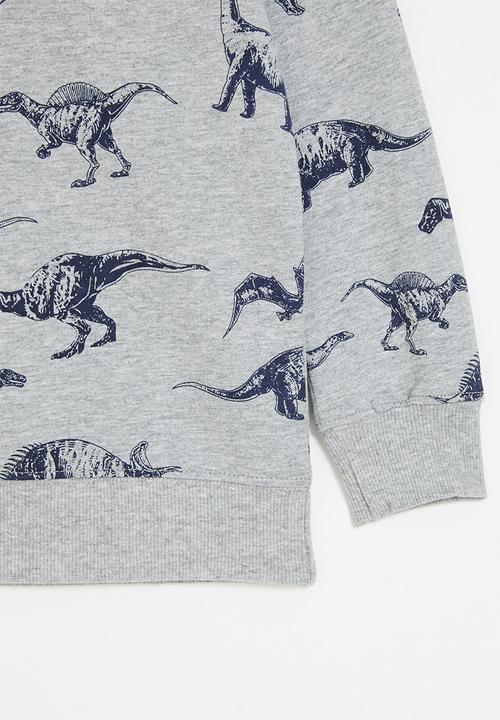 Pop Candy - Printed sweat top - grey & blue