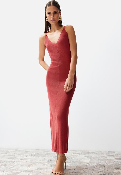 Basic knitwear maxi dress - pale pink
