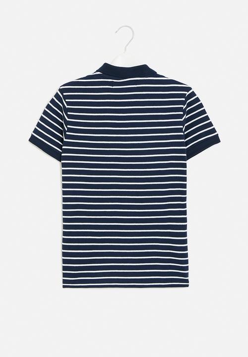 MINOTI - Y/dyed pique polo - navy