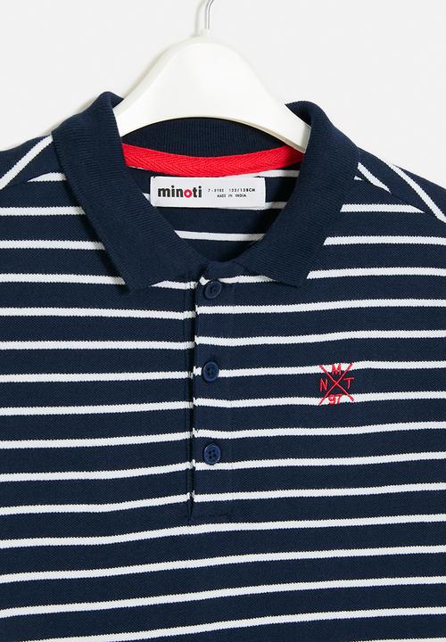 MINOTI - Y/dyed pique polo - navy