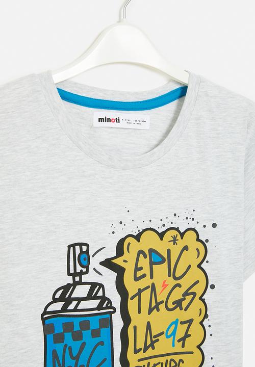 MINOTI - Graphic t-shirt - mottled grey