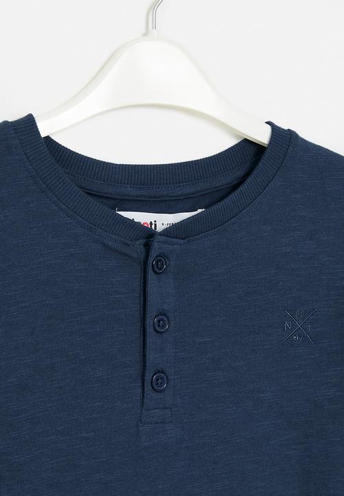 MINOTI - Slub jersey grandad - navy