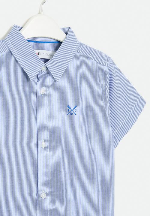 MINOTI - Striped shirt - blue
