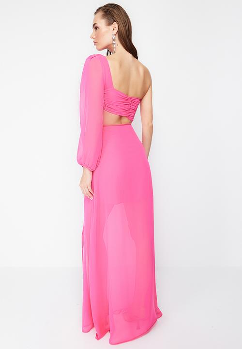 Trendyol - Chiffon gradient evening dress - fuchsia