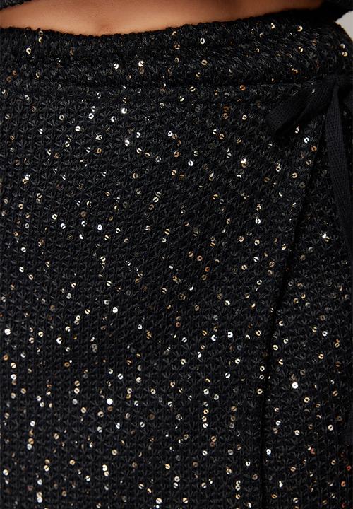Trendyol - Shiny sequin skirt - black