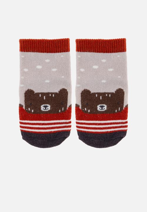 Stephen Joseph - Baby socks- 3 pack bear (hanging) - multi