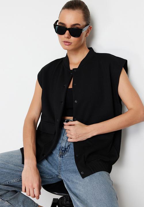 Trendyol - Snap fastener knitted jacket - black