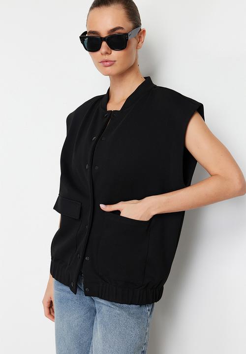 Trendyol - Snap fastener knitted jacket - black