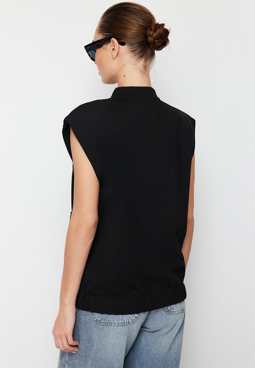 Trendyol - Snap fastener knitted jacket - black
