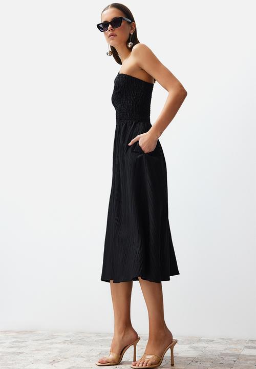 Trendyol - Midi woven dress - black