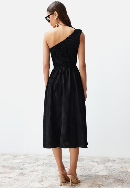 Trendyol - Midi woven dress - black
