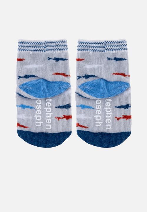 Stephen Joseph - Baby socks- 3 pack shark (hanging) - multi