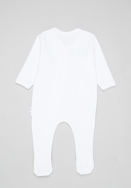 Little Lumps - Zip babygrow - white