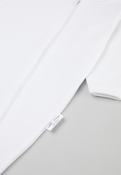 Little Lumps - Zip babygrow - white