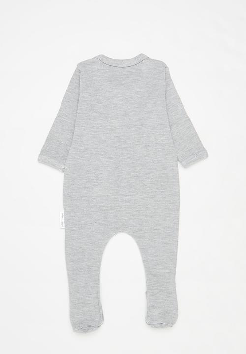Little Lumps - Zip babygrow - grey