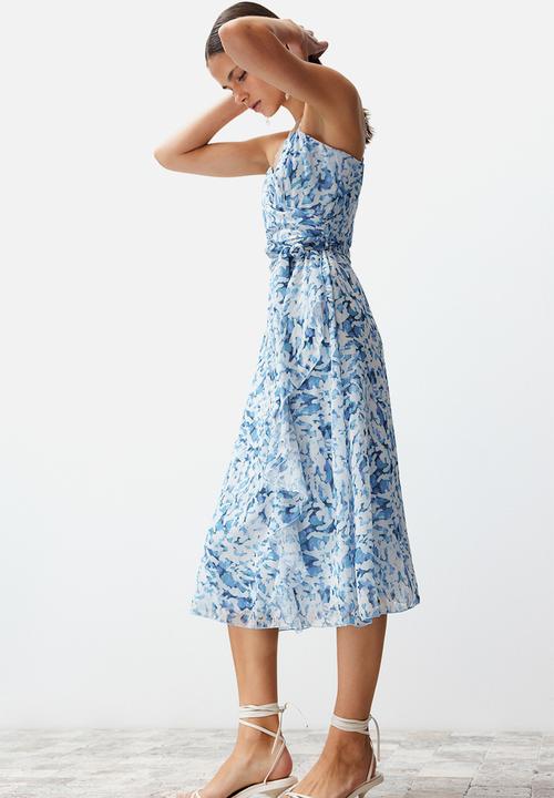 Trendyol - Midi woven dress - blue