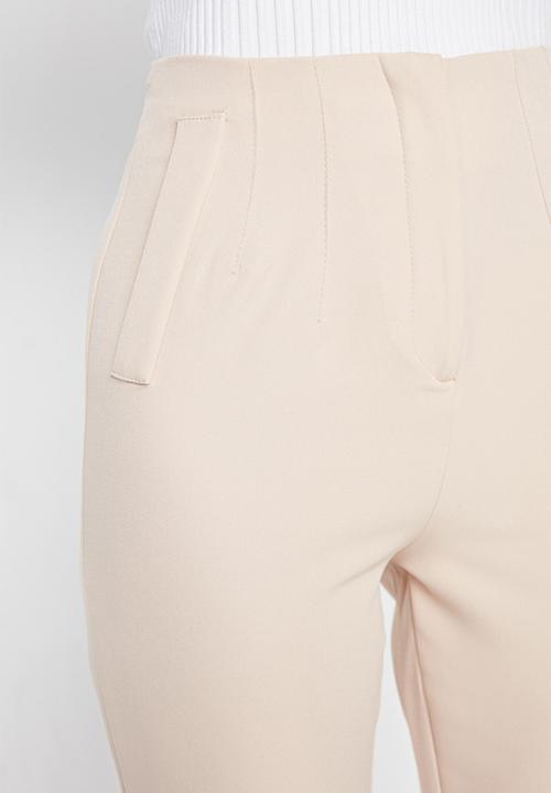 Trendyol - Bej high waisted trousers - beige