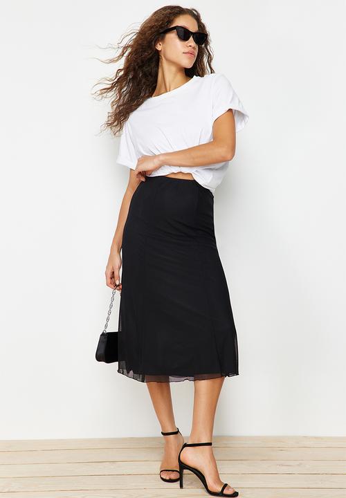 Trendyol - Maxi knitted skirt - black