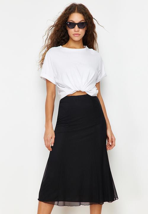 Trendyol - Maxi knitted skirt - black
