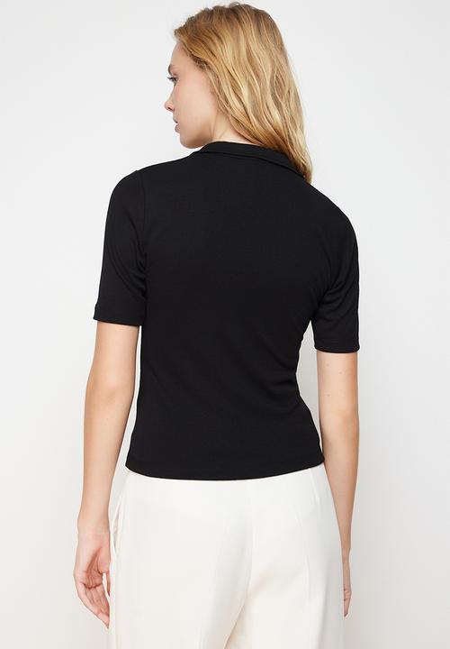 Trendyol - Poloneck fitted blouse - black