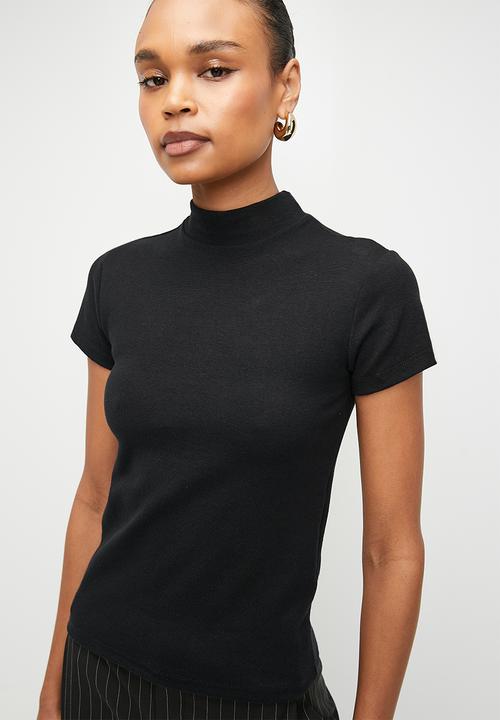 Superbalist - 2 pack high neck rib top - black/white