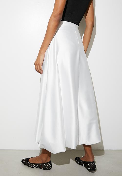 VELVET - Satin bubble skirt - ivory